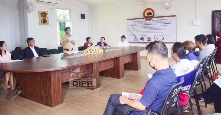 Addl SP & Nodal Officer, OSC, Imtimeren speaking during the training & capacity building programme held in Mokokchung on July 7. (DIPR Photo)